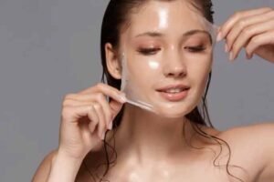 woman peeling skin peel